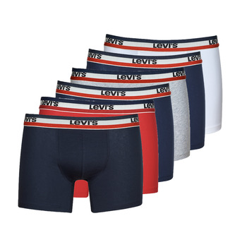 Biancheria Intima Uomo Boxer Levi's LOGO BRIEF PACK X6 Marine / Bianco / Grigio / Rosso / Nero