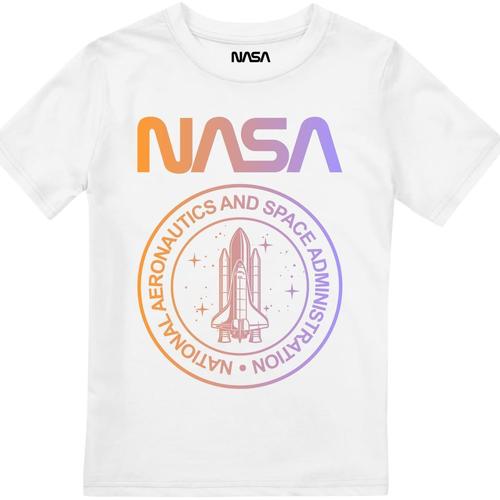 Abbigliamento Bambino T-shirts a maniche lunghe Nasa National Emblem Bianco