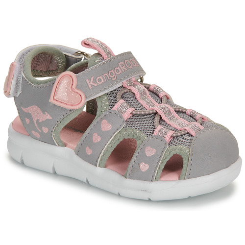 Scarpe Bambina Sandali sport Kangaroos K-Mini Grigio / Rosa