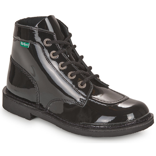 Scarpe Bambina Stivaletti Kickers KICK COL Nero / Vernis