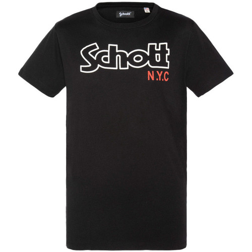 Abbigliamento Uomo T-shirt & Polo Schott TSCREWVINT Nero