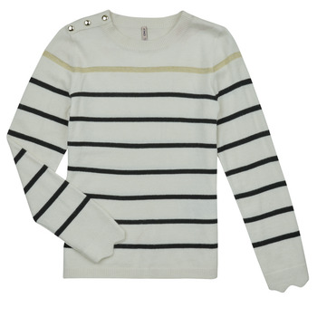 Abbigliamento Bambina Maglioni Only KOGELISA LS BUTTON O-NECK CS KNT Bianco