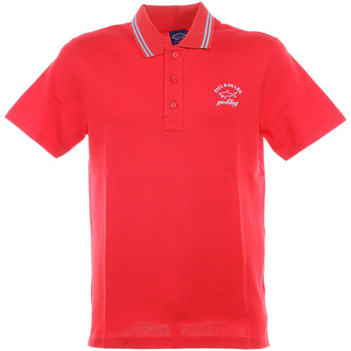 Abbigliamento Uomo Polo maniche corte Paul & Shark Polo con Shark ricamato Rosso