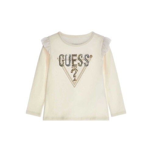 Abbigliamento Bambina T-shirts a maniche lunghe Guess K3BI15 Bianco