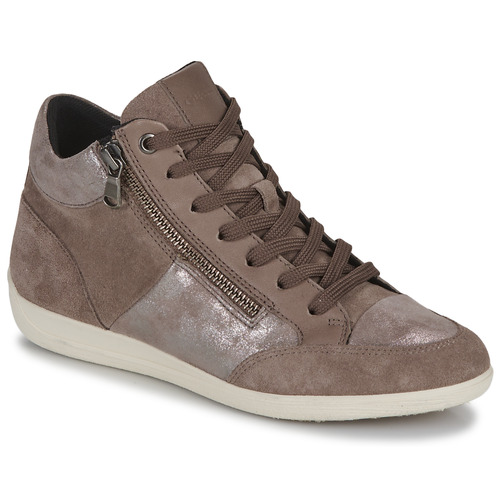 Scarpe Donna Sneakers alte Geox D MYRIA Beige / Oro