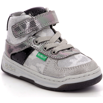 Scarpe Bambina Sneakers alte Kickers Kickalien Argento