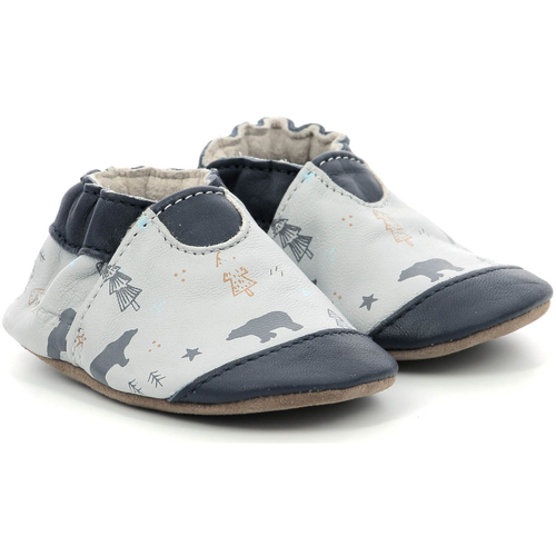 Scarpe Bambino Scarpette neonato Robeez Wintering Bear Blu