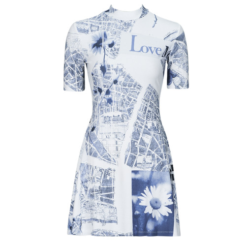 Abbigliamento Donna Abiti corti Desigual VEST_CLAVELITOS_ L Bianco / Blu