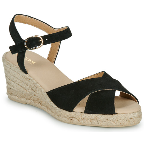 Scarpe Donna Sandali Geox D GELSA LOW Nero / Beige