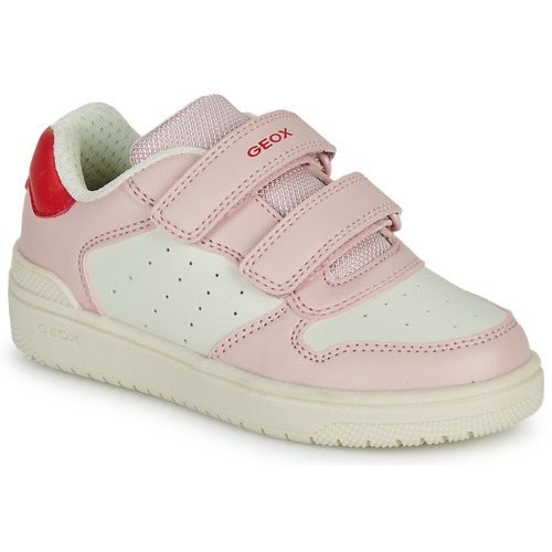 Scarpe Bambina Sneakers basse Geox J WASHIBA GIRL Rosa / Bianco