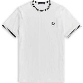 Abbigliamento Uomo T-shirt & Polo Fred Perry Twin Tipped Righe Bianco Bianco