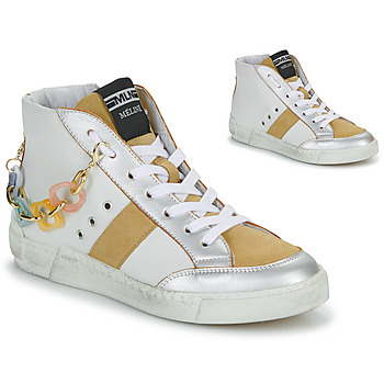 Scarpe Donna Sneakers alte Meline  Bianco / Marrone / Argento