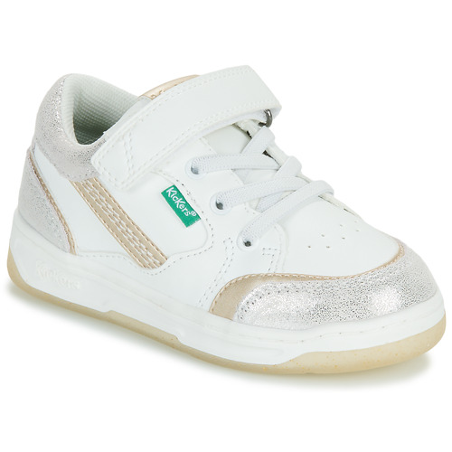 Scarpe Bambina Sneakers basse Kickers KOUIC Bianco / Oro