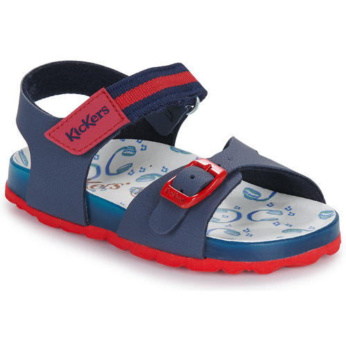 Scarpe Bambino Sandali Kickers SOSTREET Marine / Rosso