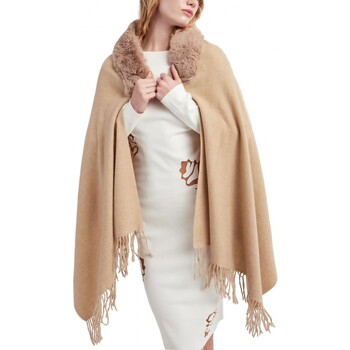 Accessori Donna Sciarpe Blugirl Stola In Maglia Con Faux Fur Beige