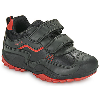 Scarpe Bambino Sneakers basse Geox J NEW SAVAGE BOY Nero / Rosso