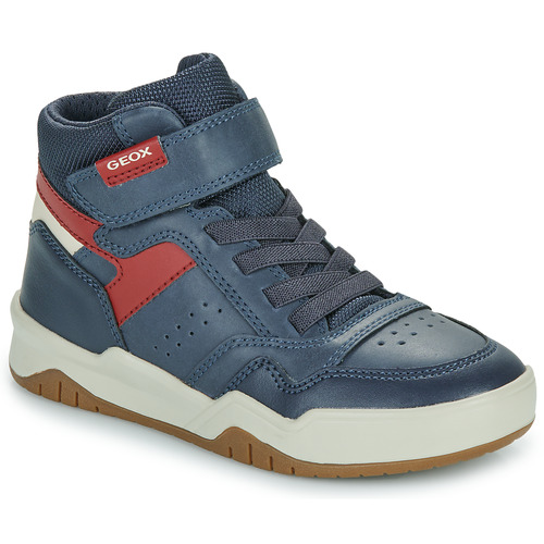 Scarpe Bambino Sneakers alte Geox J PERTH BOY Marine / Rosso