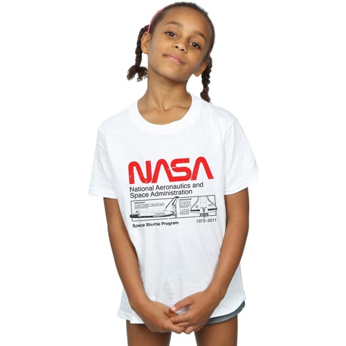 Abbigliamento Bambina T-shirts a maniche lunghe Nasa BI42267 Bianco