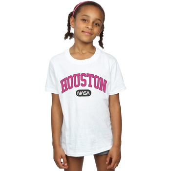 Abbigliamento Bambina T-shirts a maniche lunghe Nasa Houston Bianco