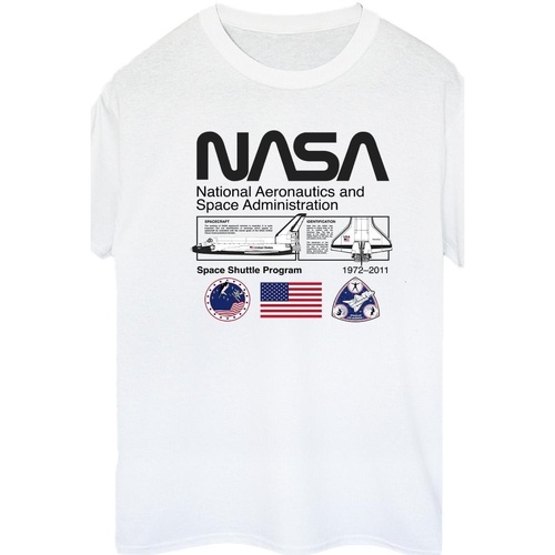 Abbigliamento Donna T-shirts a maniche lunghe Nasa Space Admin Bianco