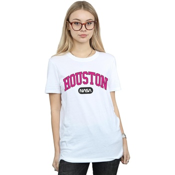 Abbigliamento Donna T-shirts a maniche lunghe Nasa Houston Bianco