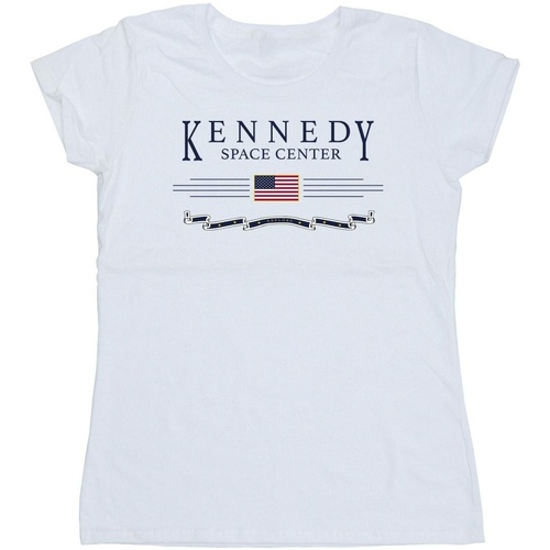 Abbigliamento Donna T-shirts a maniche lunghe Nasa Kennedy Space Centre Explore Bianco