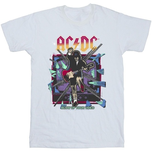 Abbigliamento Bambina T-shirts a maniche lunghe Acdc Blow Up Your Video Bianco