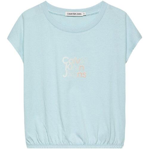 Abbigliamento Bambina T-shirt maniche corte Calvin Klein Jeans  Blu