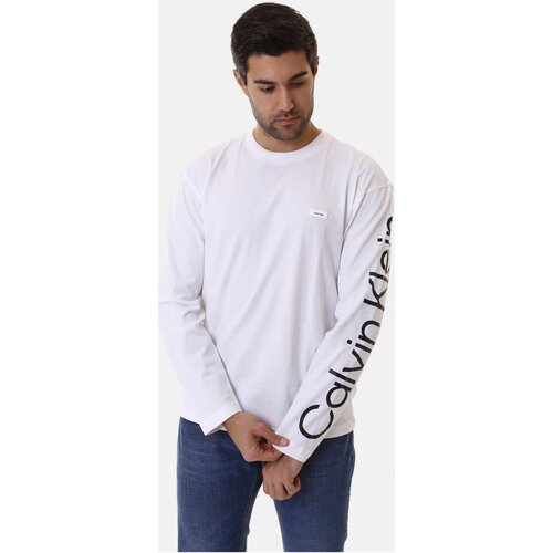 Abbigliamento Uomo T-shirts a maniche lunghe Calvin Klein Jeans maniche lunghe K10K112770 - Uomo Bianco