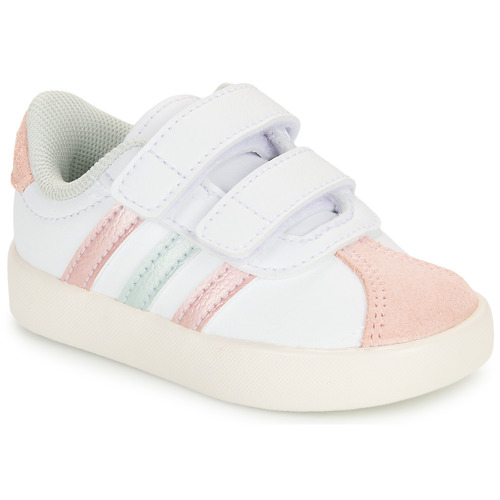 Scarpe Bambina Sneakers basse Adidas Sportswear VL COURT 3.0 CF I Bianco / Rosa / Glitter