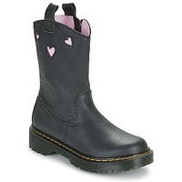 Scarpe Bambina Stivaletti Dr. Martens Bex Heart P-O Boot J Black Classic Nappa Nero