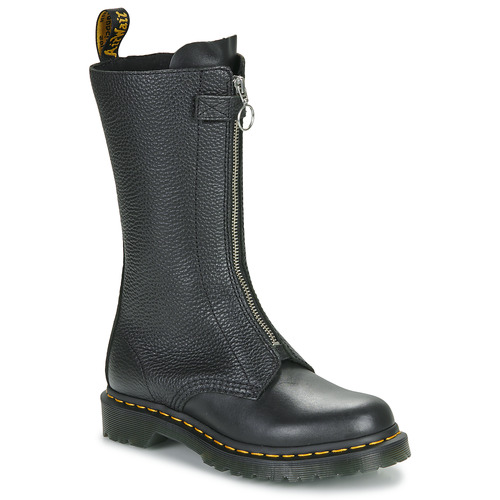 Scarpe Donna Stivali Dr. Martens 1B99 Front Zip Black Wanama & Black Milled Nappa Nero