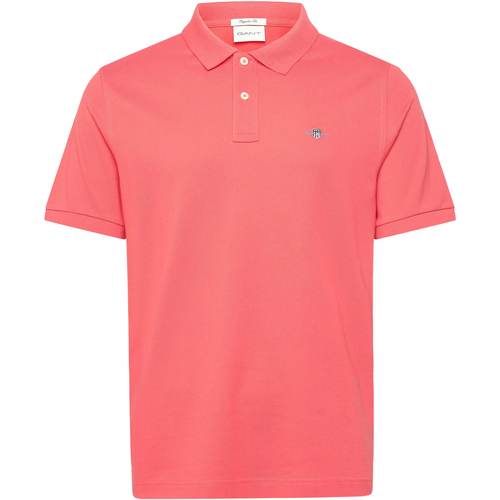 Abbigliamento Uomo Polo maniche corte Gant Regular Shield Pique Polo Rosa