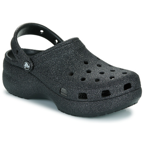 Scarpe Donna Zoccoli Crocs Classic Platform Glitter ClogW Nero