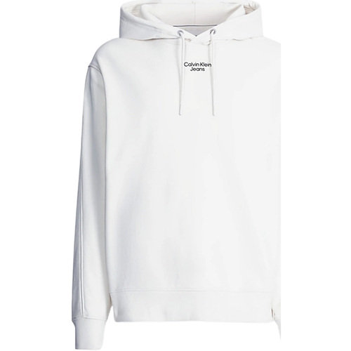 Abbigliamento Uomo Felpe Calvin Klein Jeans STACKED LOGO HOODIE J30J320604 Bianco