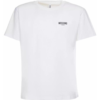 Abbigliamento Uomo T-shirt & Polo Moschino t-shirt bianca logo nero Bianco