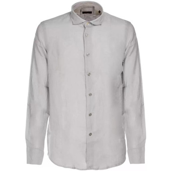 Abbigliamento Uomo Camicie maniche lunghe Outfit camicia lino grigia Grigio