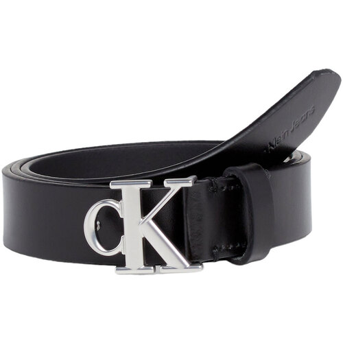 Accessori Cinture Calvin Klein Jeans ROUND MONO PLAQUE LTHR Nero