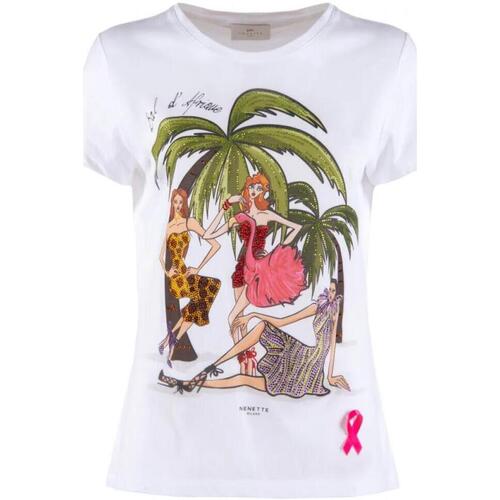 Abbigliamento Donna T-shirt maniche corte Nenette duol Bianco