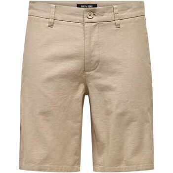 Abbigliamento Uomo Shorts / Bermuda Only & Sons  ONSMARK 0011 COTTON LINEN SHORT NOOS Beige