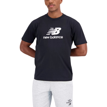 Abbigliamento Uomo T-shirt maniche corte New Balance Essentials Stacked Logo Nero