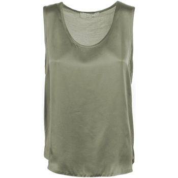 Abbigliamento Donna Top / T-shirt senza maniche Kaos Collezioni Top scollo a giro verde militare Verde