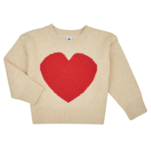 Abbigliamento Bambina Maglioni Petit Bateau TASMANIE Beige / Rosso