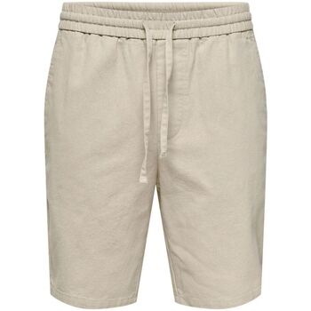 Abbigliamento Uomo Shorts / Bermuda Only & Sons  ONSLINUS 0007COT LIN SHORT NOOS Beige