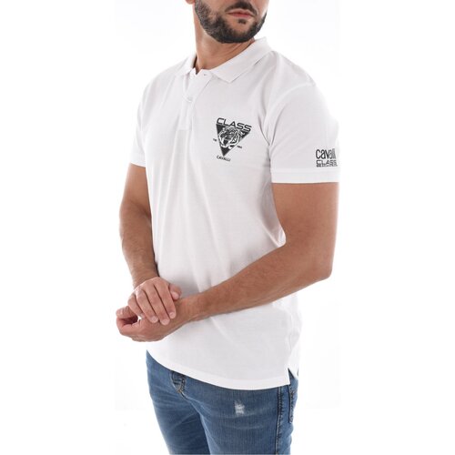 Abbigliamento Uomo Polo maniche corte Roberto Cavalli Polo a maniche corte SXT64A KB002 - Uomo Bianco