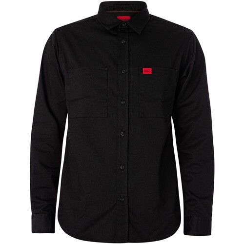 Abbigliamento Uomo Camicie maniche lunghe BOSS Camicia Egrin Nero