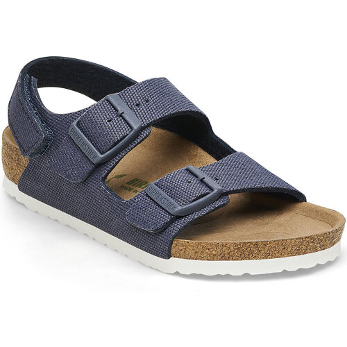 Scarpe Bambino Sandali Birkenstock MILANO HL KIDS VEG. CANVAS Blu