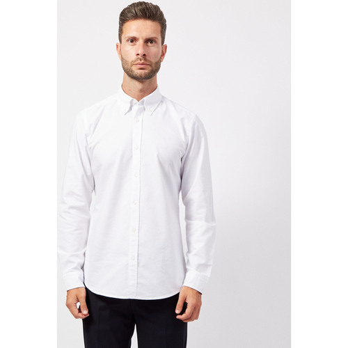 Abbigliamento Uomo Camicie maniche lunghe BOSS Camicia uomo  regular fit in cotone oxford Bianco