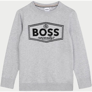 Abbigliamento Bambino Maglioni BOSS Maglia girocollo  in cotone per bambini Grigio