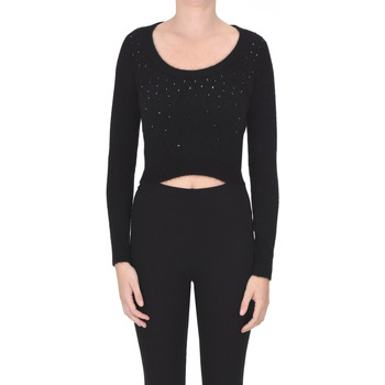 Abbigliamento Donna Maglioni Nenette Pullover cropped con strass MGP00004095AI Nero